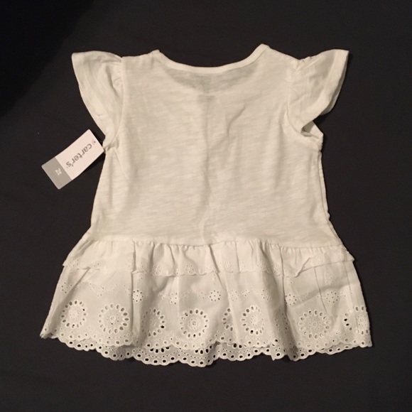Eyelet Peplum Slub Jersey Top - Picture 2 of 3